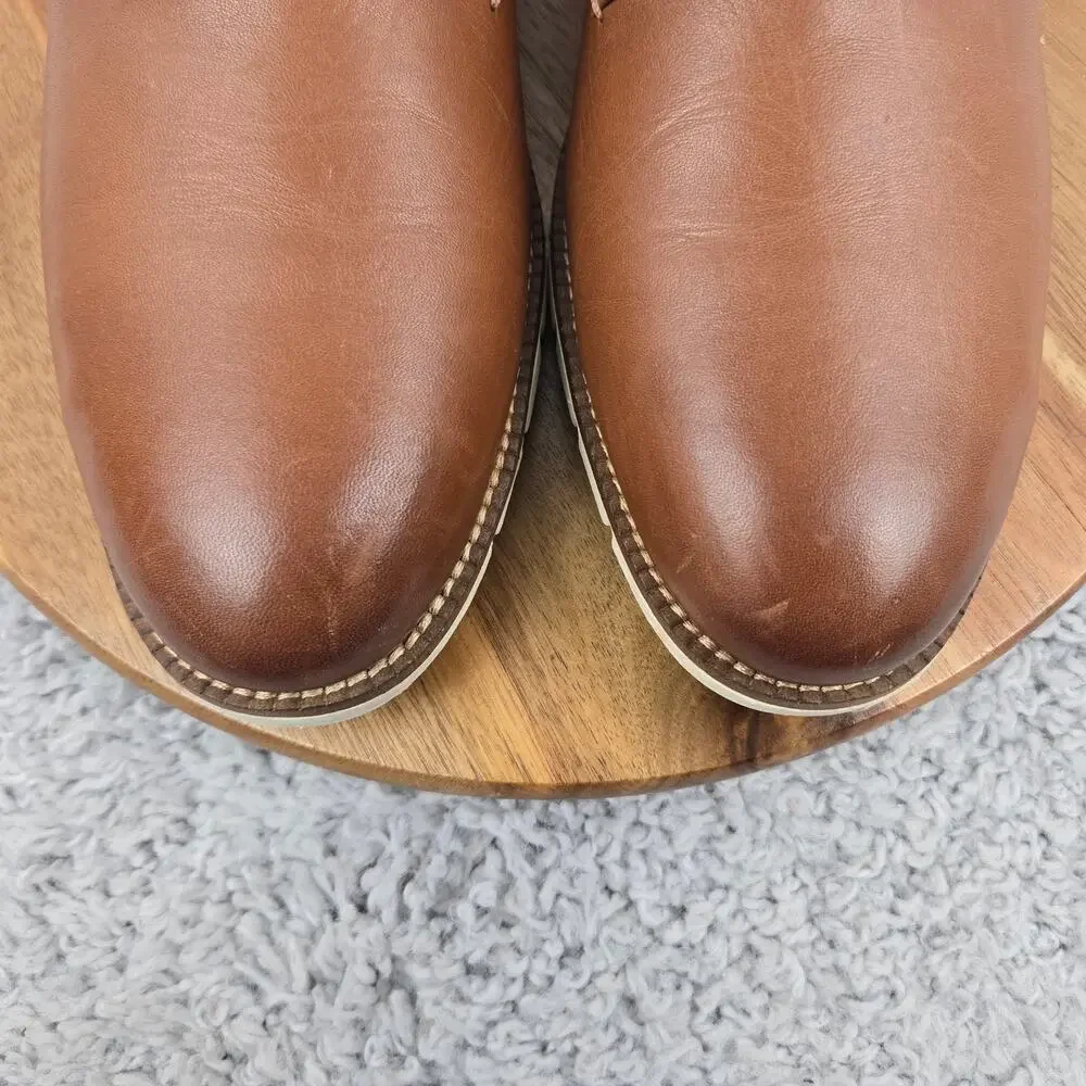 Cole Haan Mens 10.5M FlexGrand 360 Plain Toe Brown Leather Casual Derby Oxford